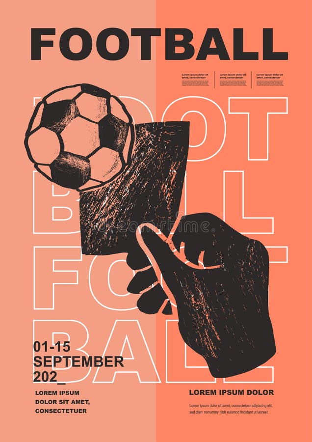 Ball with Fan Hand Attribute, News, Newspaper, Gloves, Hand Football Pitch Background. Stock