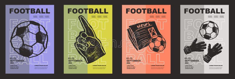 Ball with Fan Hand Attribute, News, Newspaper, Gloves, Hand Football Pitch Background. Stock