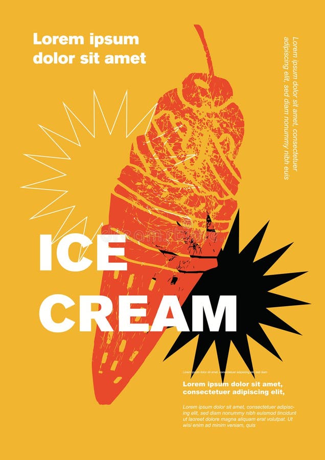 Ice Cream. Price Tag or Poster Design. Stock Illustration
