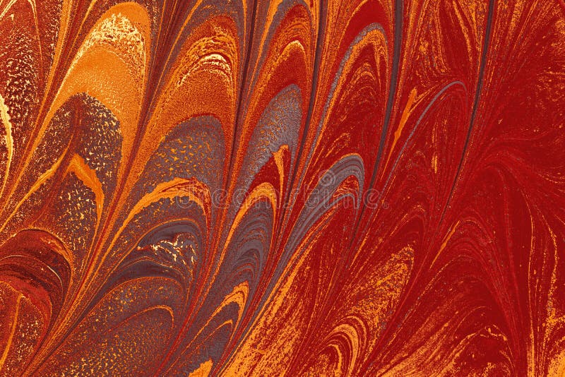 Illustration of an Abstract Background with Orange Vibrant Patterns