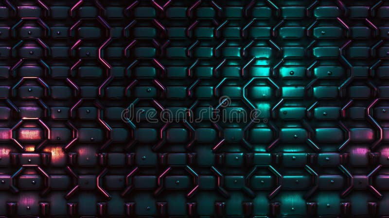 Abstract geometric background with hexagons and neon lights vector illustration