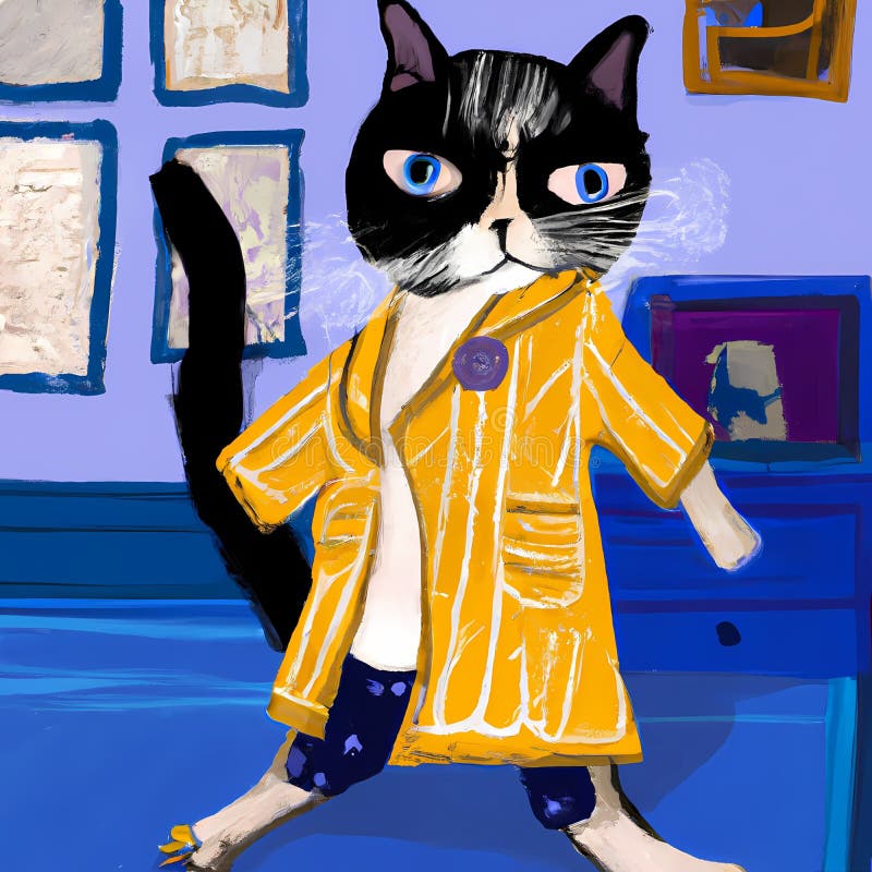 Cat Wearing Coat Stock Illustrations – 258 Cat Wearing Coat Stock  Illustrations, Vectors & Clipart - Dreamstime