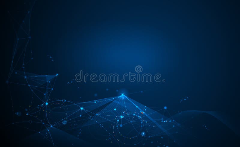 Vector design network communication technology on dark blue background. royalty free illustration