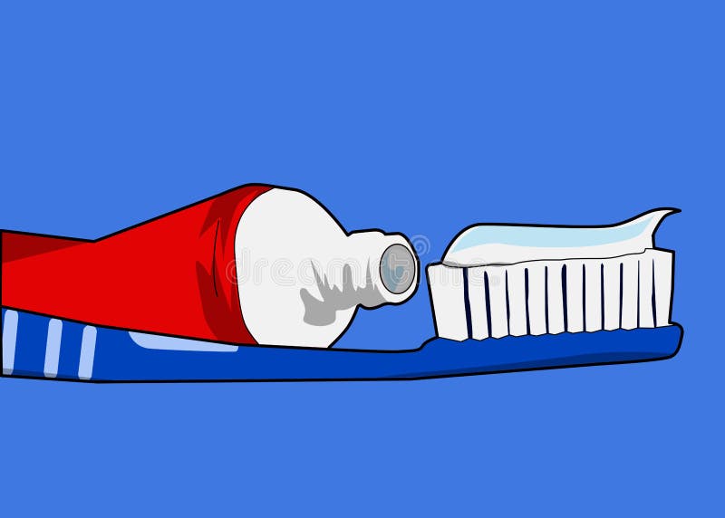 Illustration of the Activity of Brushing Teeth Using Toothpaste and a