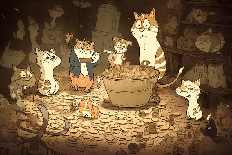 An adorable group of cats vector illustration