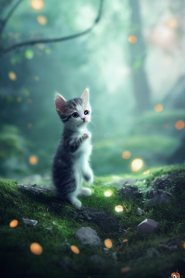 An adorable group of cats stock illustration