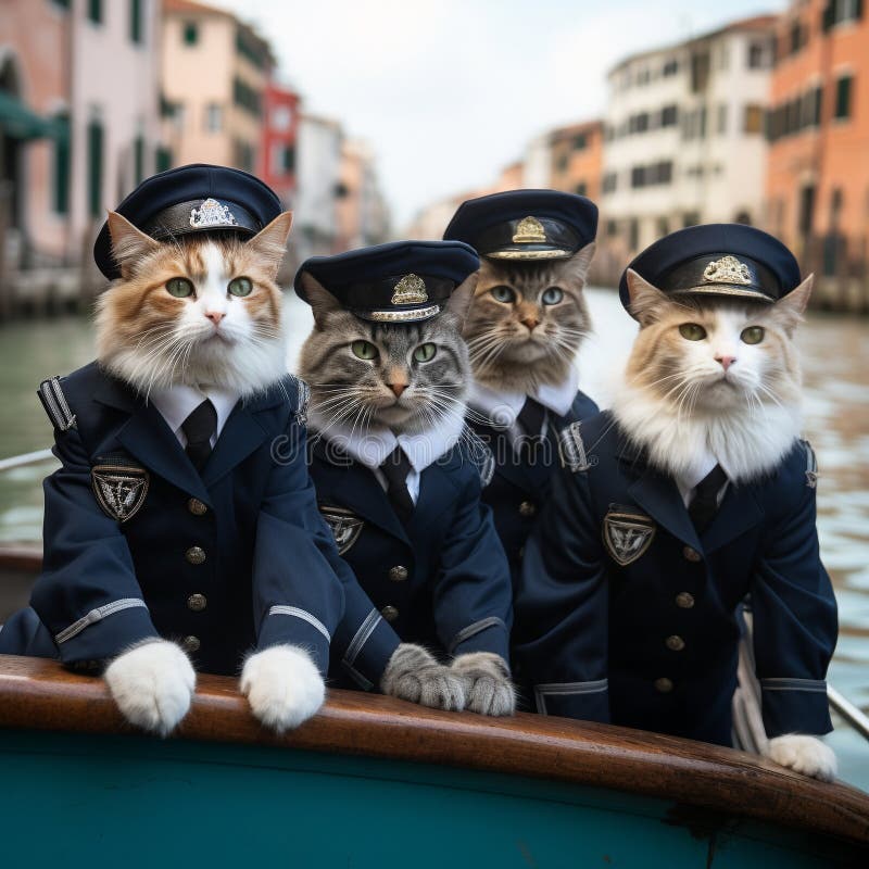 An adorable group of cats royalty free illustration