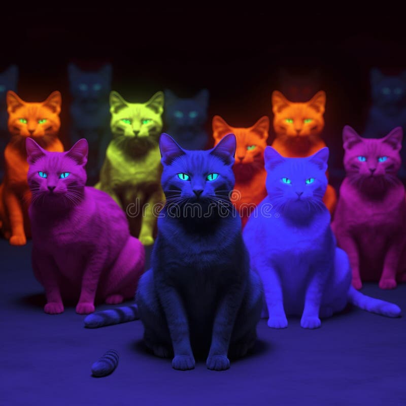 An adorable group of cats vector illustration