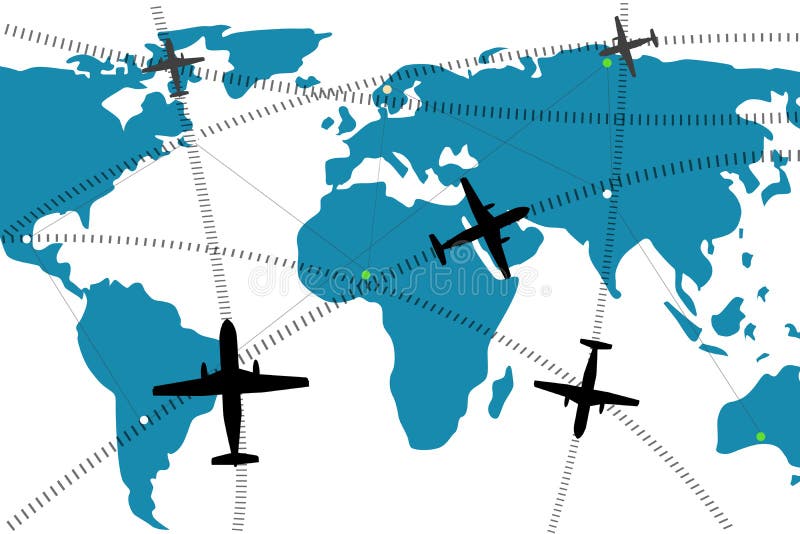 Illustration of airline route