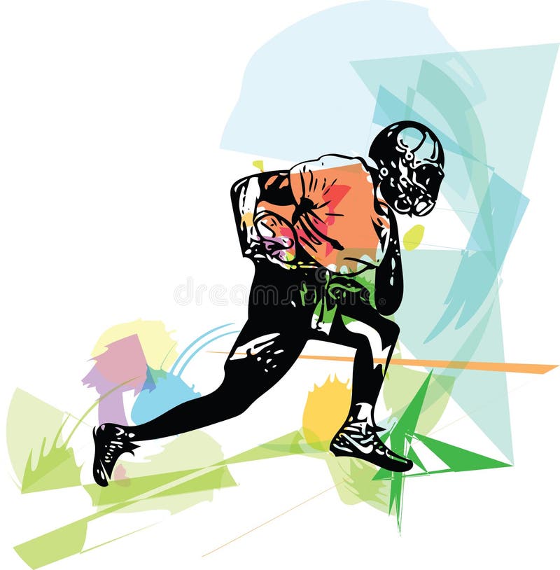 Illustration of American football player stock illustration