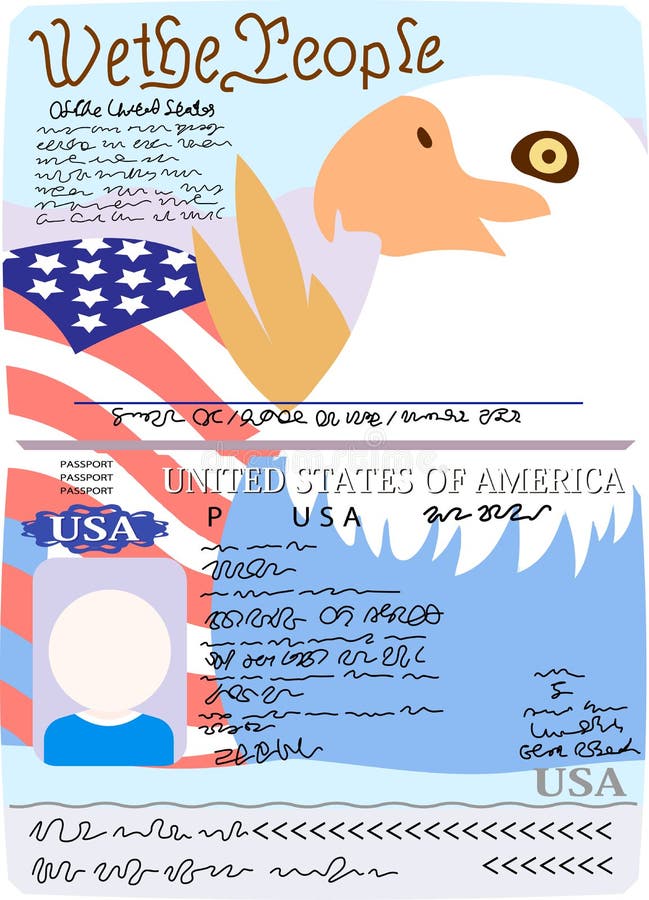 This is the Illustration of a American passport. This is the Illustration of a American passport