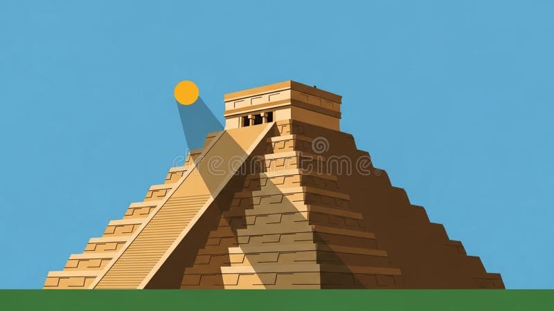 Ancient Pyramid Under Clear Blue Sky Sunlight royalty free illustration
