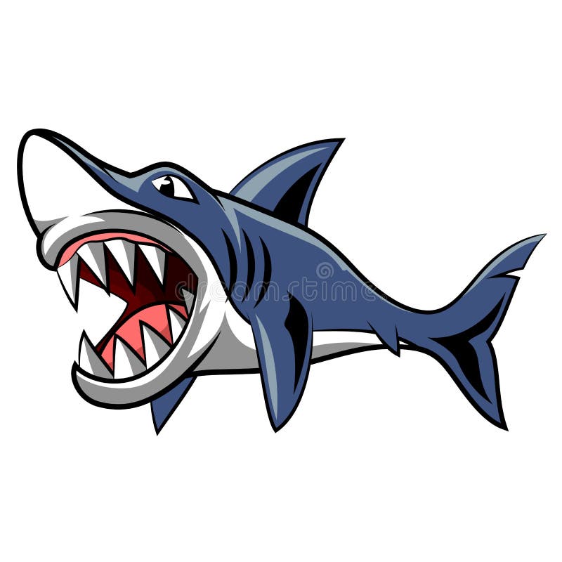 Angry shark mascot. stock vector. Illustration of male - 99955307