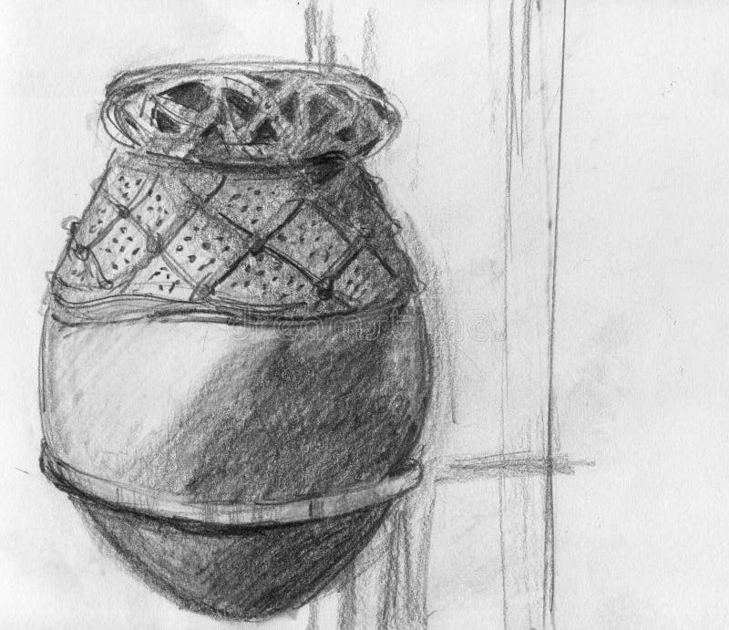 Illustration of an antique African pot.