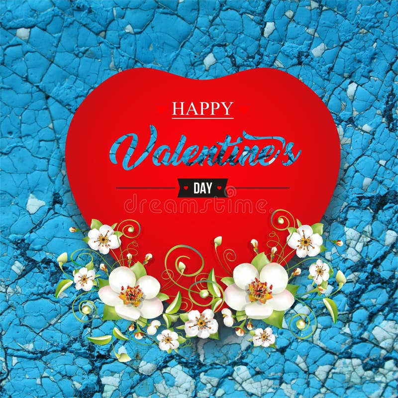 Illustration with Apple Flowers for Valentine S Day Stock Illustration