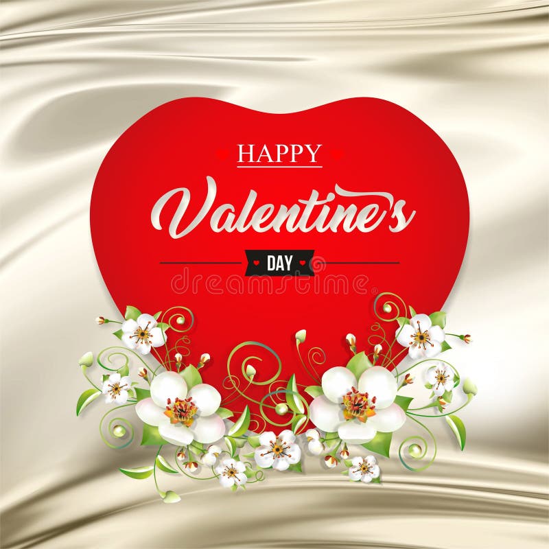 Illustration with Apple Flowers for Valentine S Day Stock Illustration