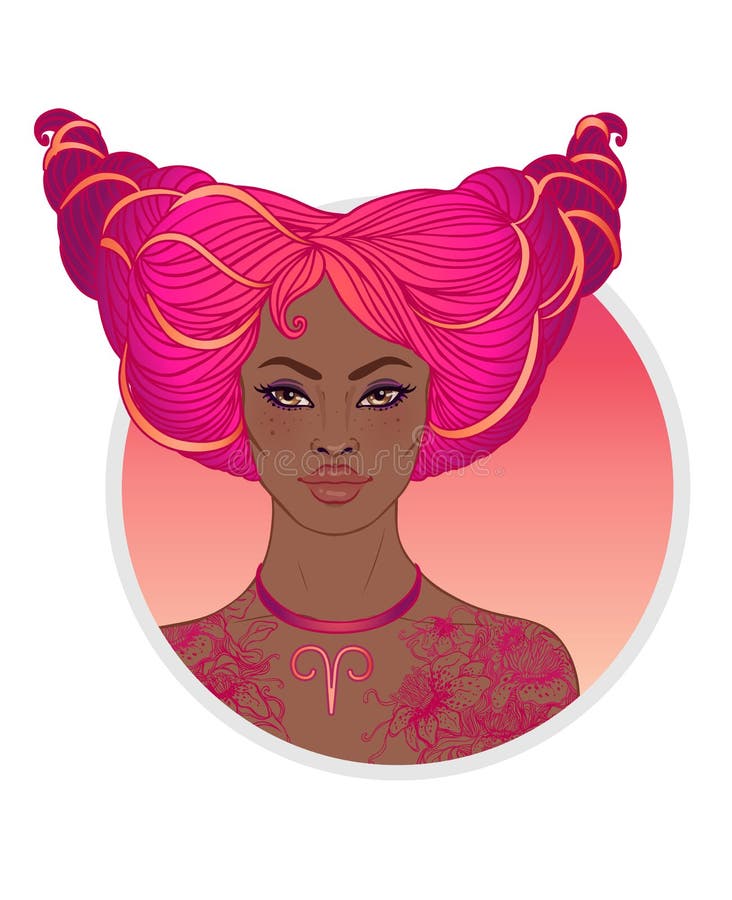 Leo Astrological Sign As a Beautiful Girl Stock Illustration ...