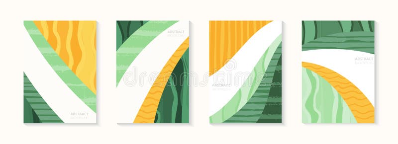 Illustration av abstrakt landskapslandskap inom jordbruket. Bakgrund i jordbruksdalens dalgång. grönt ekologiskt mönster med royaltyfri illustrationer