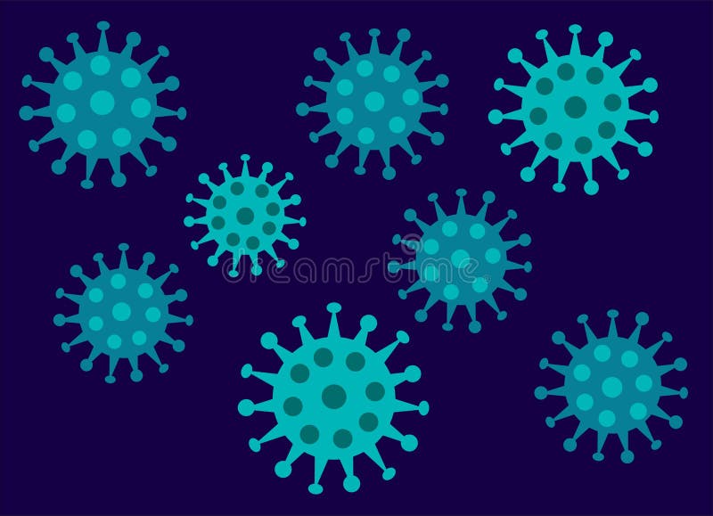 Illustration av bakterieceller från coronavirus royaltyfri illustrationer