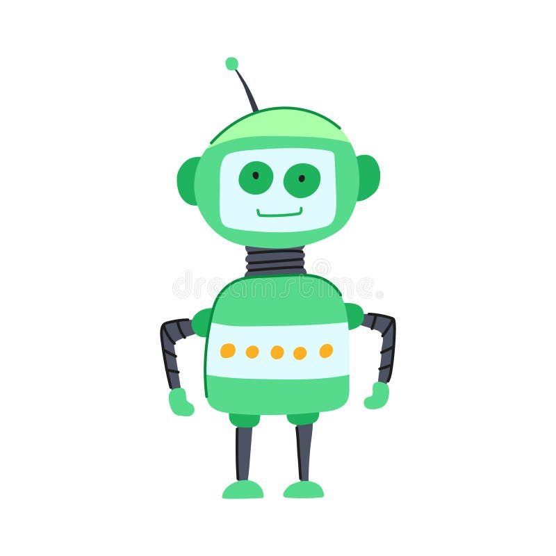 Illustration av den framtida robotleksaksvektorn stock illustrationer