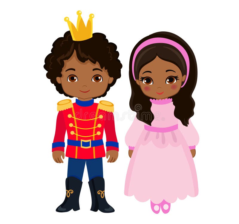 Illustration av den mycket gulliga prinsen och prinsessan