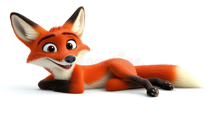 Illustration av den sympatiska sovfoxteckningen stock illustrationer