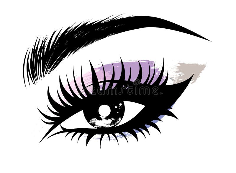 Illustration av det ögonmakeup och krönet på vit bakgrund royaltyfri illustrationer Illustration av det ögonmakeup och krönet på vit bakgrund royaltyfri illustrationer