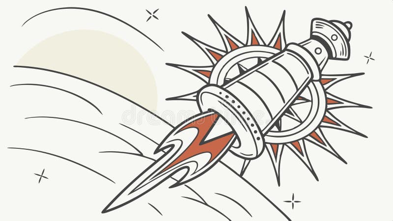 Illustration av en stiliserad raket som skjuts upp med dynamiska linjer som representerar framsteg, vektordesign Generativ AI stock illustrationer
