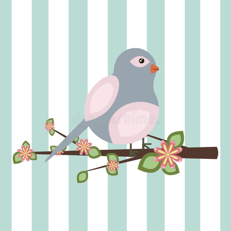 Illustration av ett fågelsammanträde på en filial stock illustrationer Illustration av ett fågelsammanträde på en filial stock illustrationer