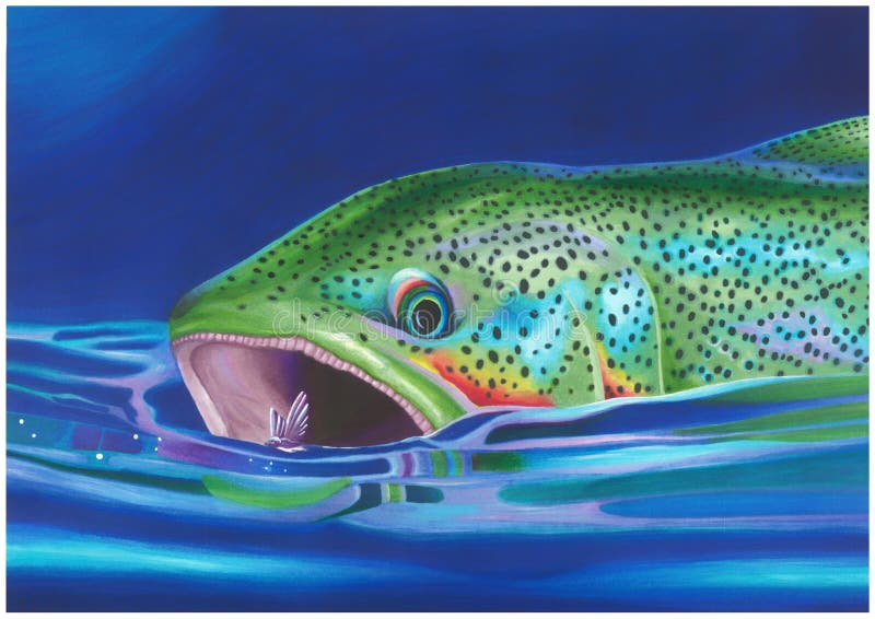 Illustration av fiskens klara moderna konst stock illustrationer