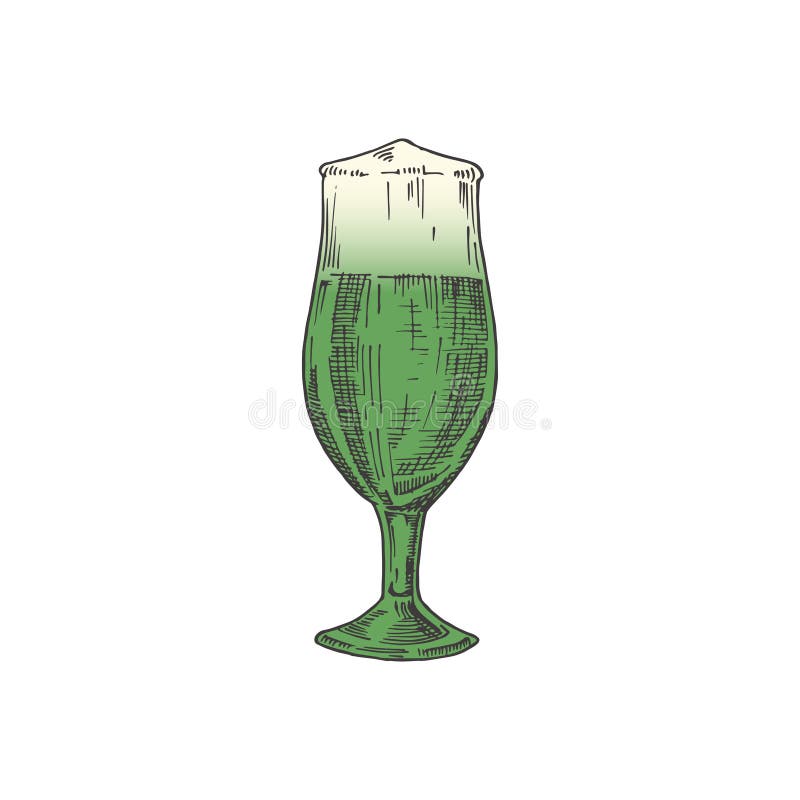Illustration av färgvektor för handritade helgon-patricks-dagar. Glas fullt med öl abstrakt skiss. irländsk helgdag stock illustrationer