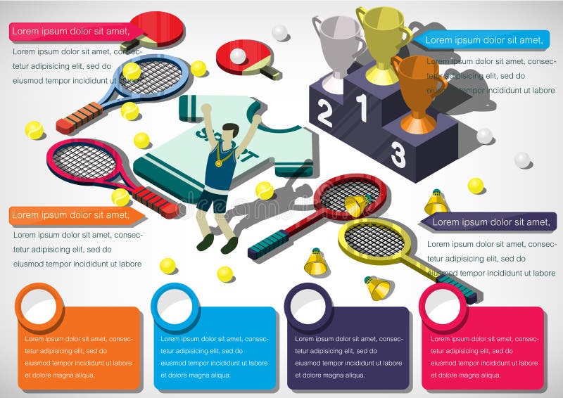 Illustration av för sportutrustning för information det grafiska begreppet royaltyfri illustrationer Illustration av för sportutrustning för information det grafiska begreppet royaltyfri illustrationer