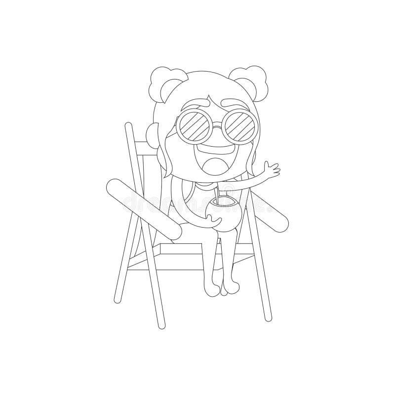 Illustration av isolerad flickstrand med sommarvektor stock illustrationer