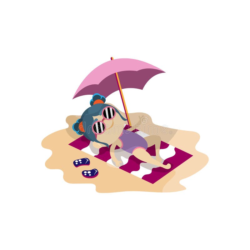 Illustration av isolerad sommarvektor på strand vektor illustrationer