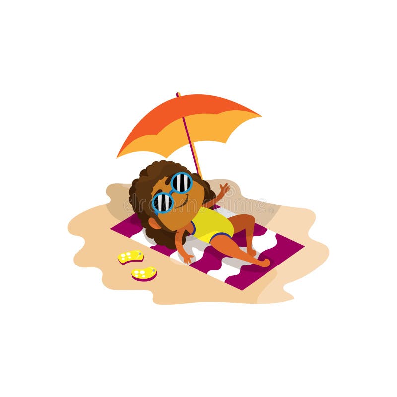Illustration av isolerad sommarvektor på strand vektor illustrationer