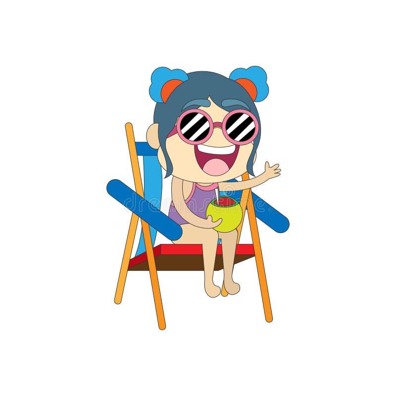 Illustration av isolerad sommarvektor på strand vektor illustrationer