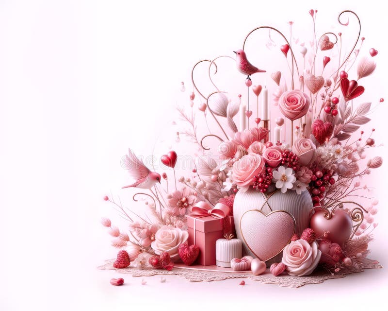 Illustration av komplicerad abstrakt valentindesign för daglig kärlek med copyspace stock illustrationer