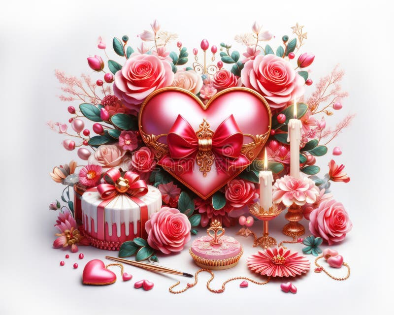 Illustration av komplicerad abstrakt valentindesign för daglig kärlek med copyspace stock illustrationer