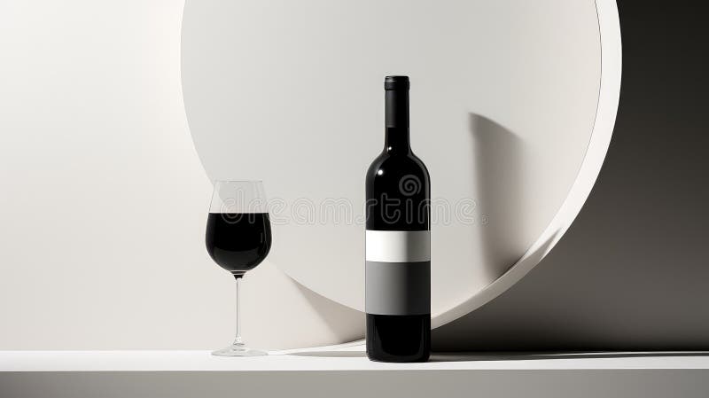Illustration av minimalistiska vinflaskor royaltyfri illustrationer