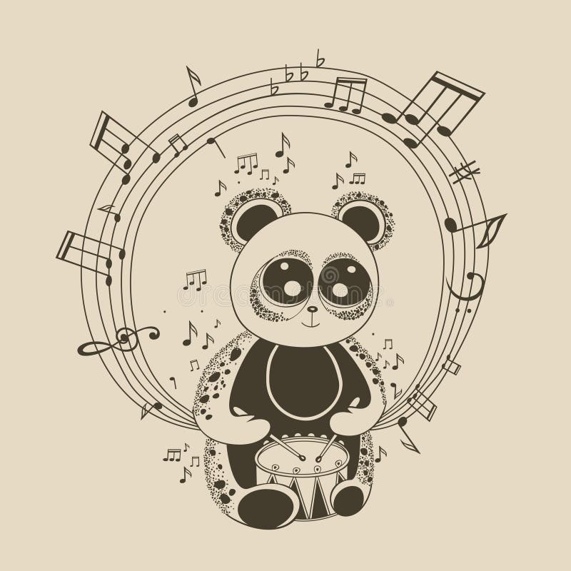 Illustration av pandamusikern royaltyfri illustrationer Illustration av pandamusikern royaltyfri illustrationer