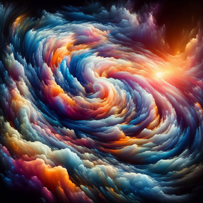 Illustration of rainbow multicolored vortex of fantasy illusion, background of anomalous natural phenomena with clouds, clouds, wind. High quality photo AI generated. Illustration of rainbow multicolored vortex of fantasy illusion, background of anomalous natural phenomena with clouds, clouds, wind. High quality photo AI generated