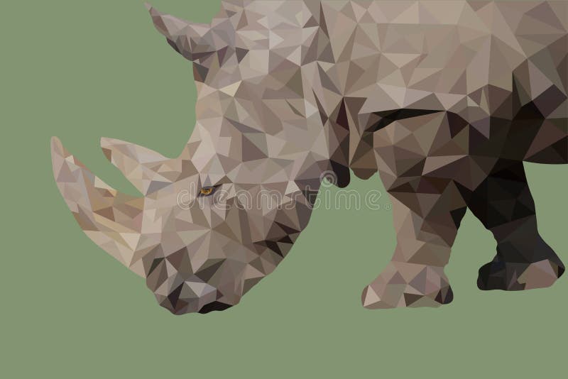 Illustration av rhino låg poly vektor illustrationer