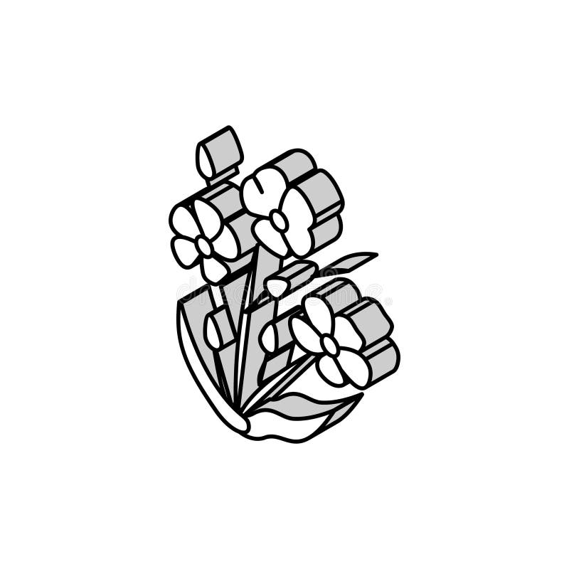 Illustration av vektorbilden för den isometriska livsmedelsikonen för linumväxter vektor illustrationer