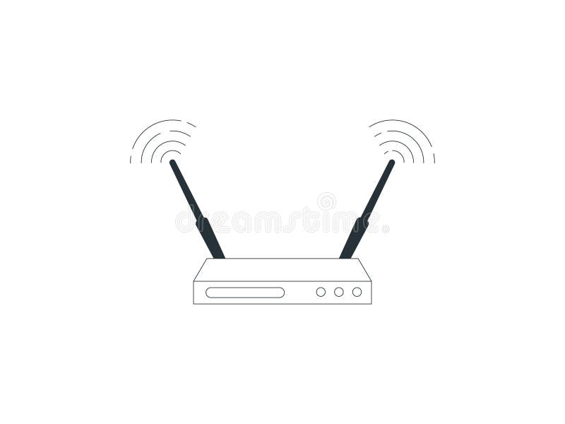 Illustration av vektorikonen för trådlös WiFi-router stock illustrationer