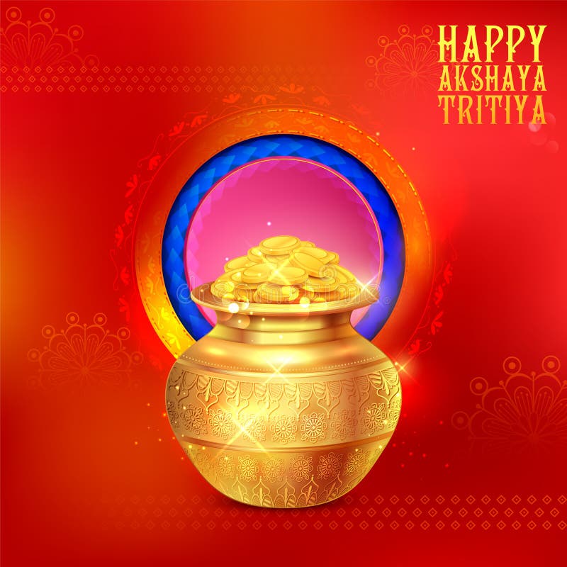 Background for Happy Akshay Tritiya Religious Festival of India Celebration  Stock Vector - Illustration of cultural, jackpot: 217802378