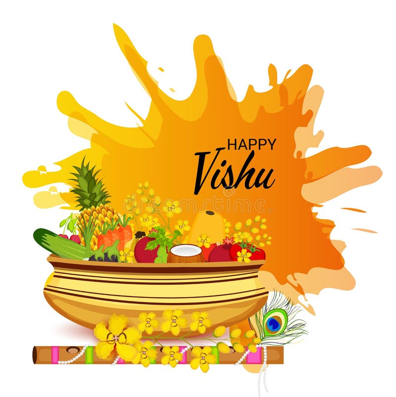 Happy Vishu. stock illustration. Illustration of karnataka - 113365660