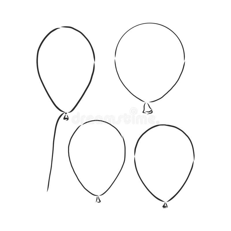 Balloon String Sketch Stock Illustrations – 542 Balloon String