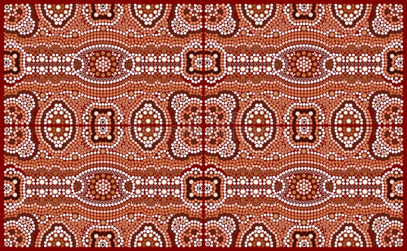 A illustration based on aboriginal style of dot painting depicting pattern. Australian aboriginal border vectors