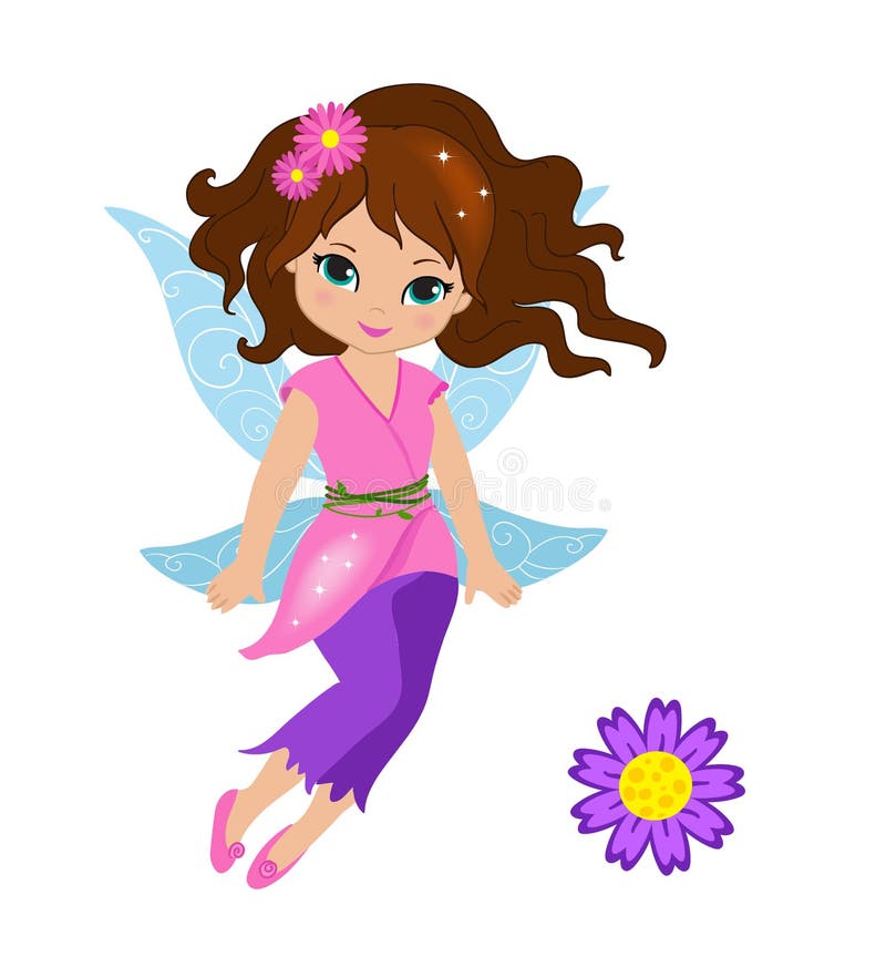 Illustration of a beautiful pink fairy vector illustration