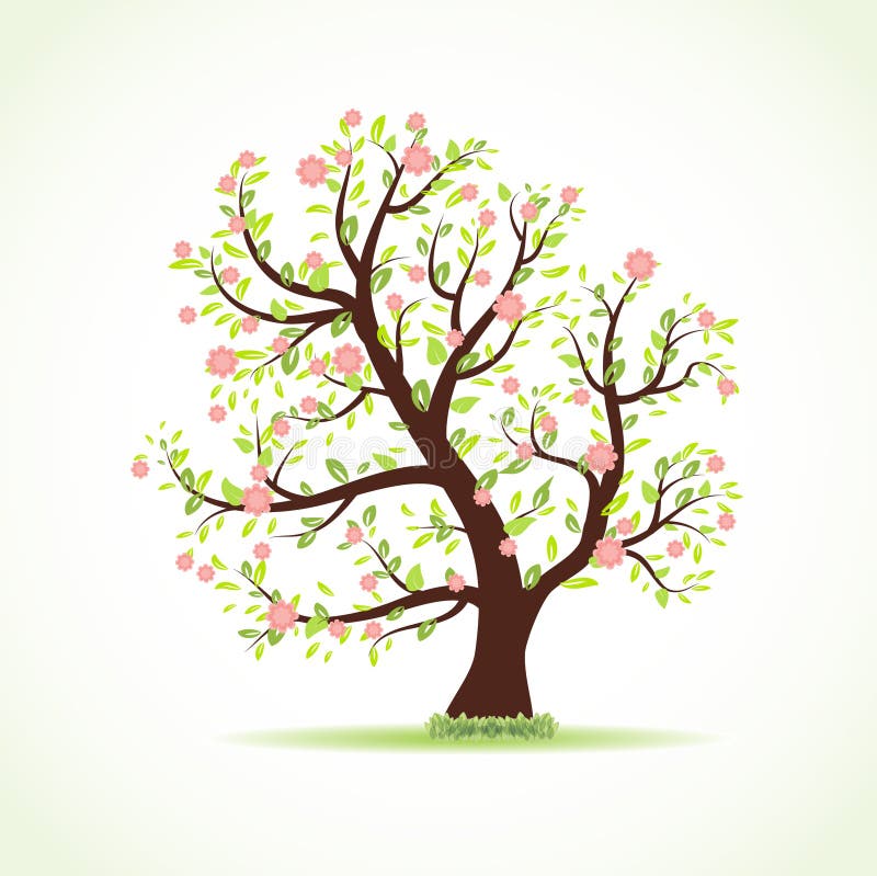 Illustration of beautiful spring tree